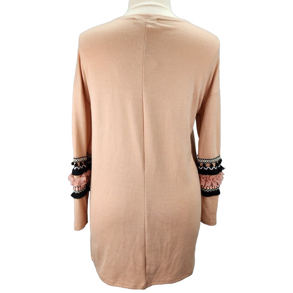 Hipster Row Women’s MEDIUM Pink Boho Duster Cardigan Sweater Open Front Long - Picture 3 of 15